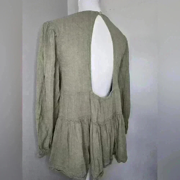 American Eagle Boho Green Open Back Blouse - Picture 8 of 13